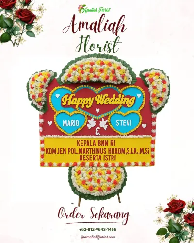 Karangan Papan Bunga Pernikahan di Segaran